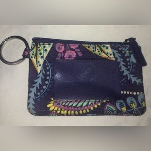 Vera Bradley ID Case with Keychain- Purple